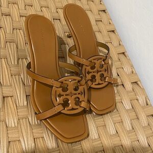 Tory Burch Brown Logo Sandals